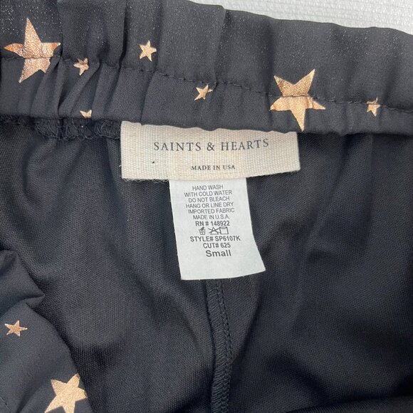 Saints & Hearts Black, Gold Stars Mini Skort Women's Sz Small - Picture 3 of 14